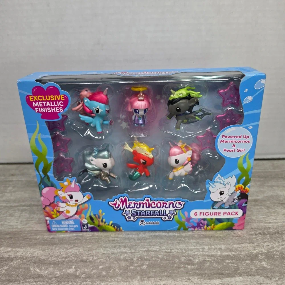 Tokidoki Mermicorno Starfall 6 Figure Pack Metallic Pearl Girl Nautique Sawtooth